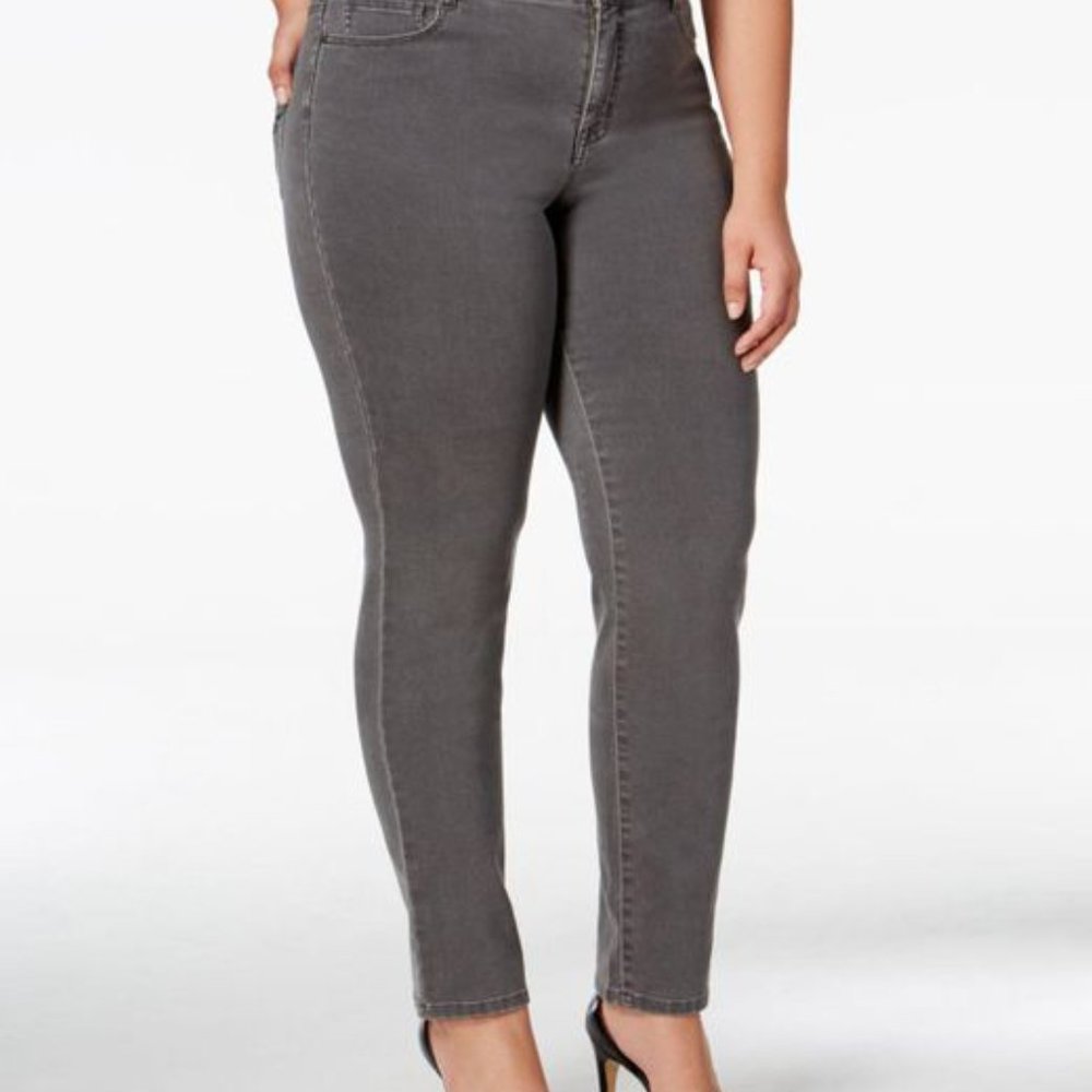 Style & Co Grey Slim Leg High Rise Jeans